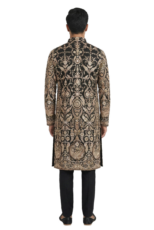 Black Heritage Embroidered Kurta